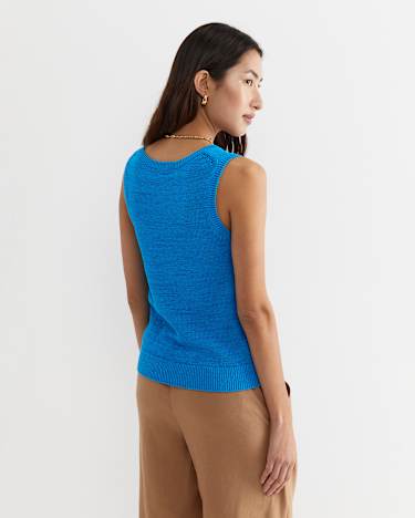 Josie Tape Yarn Singlet in COVE BLUE