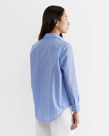 Nora Stripe Long Sleeve Shirt in BLUE MULTI