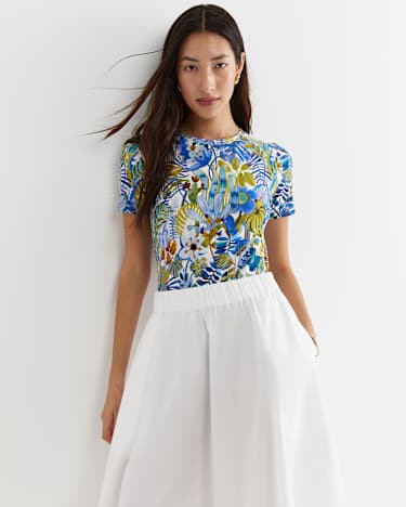 Jungle Short Sleeve Liberty Tee in BLUE MULTI