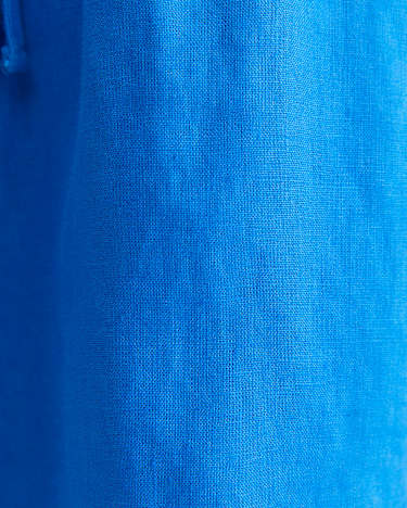 Lulu Blanket Stitch Linen Short in PEACOCK