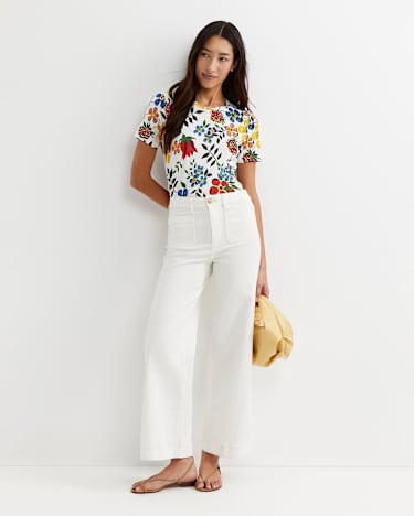 Edenham Short Sleeve Liberty Tee in WHITE/MULTI