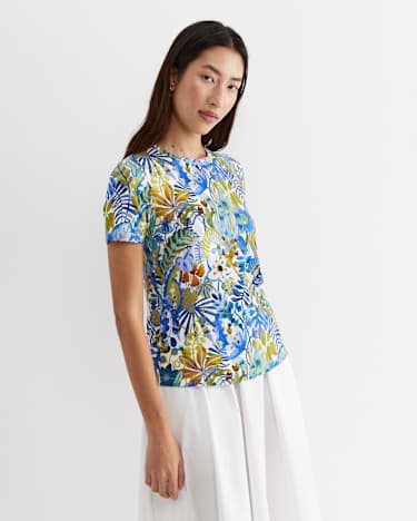 Jungle Short Sleeve Liberty Tee in BLUE MULTI