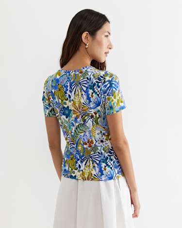 Jungle Short Sleeve Liberty Tee in BLUE MULTI