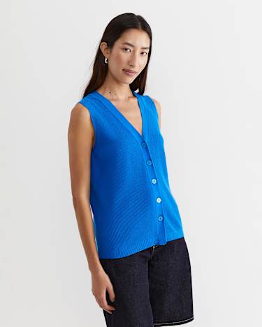 Becky Cotton Vest in PEACOCK