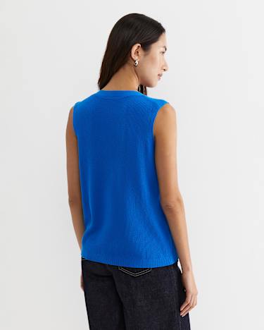 Becky Cotton Vest in PEACOCK