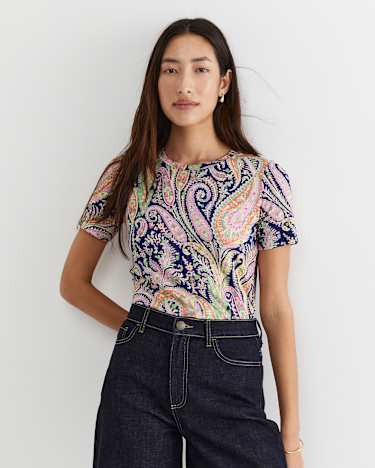 Florence Short Sleeve Liberty Tee in NAVY MULTI