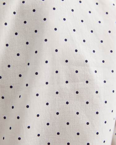 Spot Long Sleeve Lily Voile Shirt in WHITE/NAVY