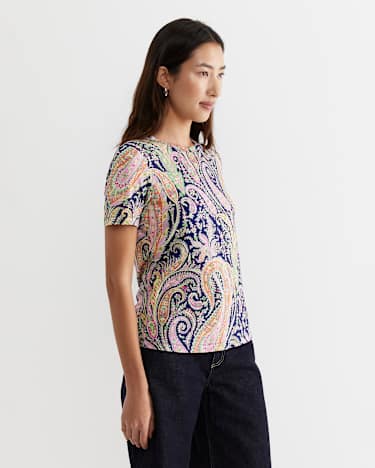 Florence Short Sleeve Liberty Tee in NAVY MULTI