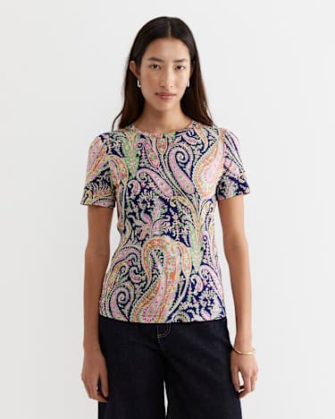 Florence Short Sleeve Liberty Tee in NAVY MULTI