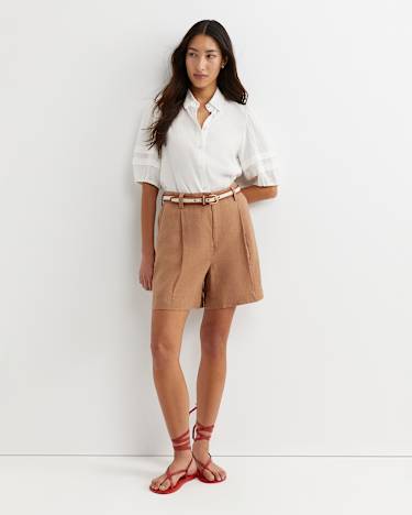 Lilou Linen Short in TAN