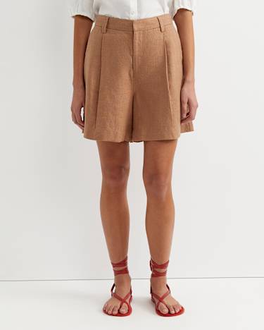 Lilou Linen Short in TAN