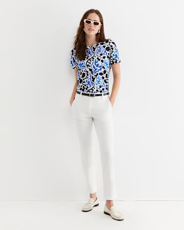 Nur Short Sleeve Mercerised Tee in BLUE MULTI