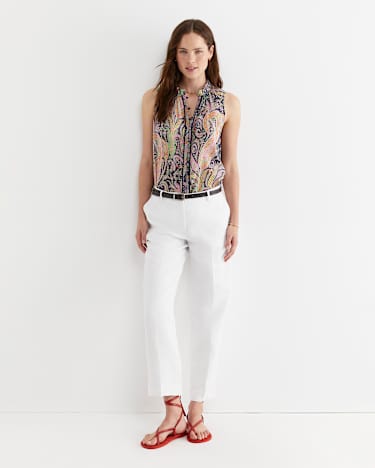 Florence Sleeveless Liberty Blouse in NAVY MULTI