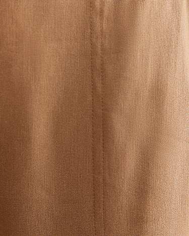 Rosa Lace Trim Linen Pant in TAN