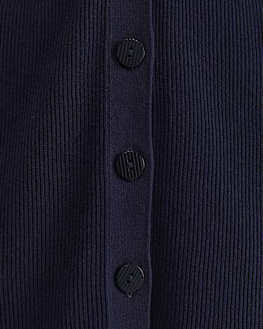 Becky Cotton Knit Midi Dress in NAVY
