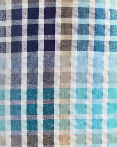 Knot Short Sleeve Check Shirt in BLUE MULTI