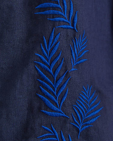 Toohey Short Sleeve Linen Shirt in NAVY