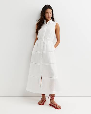 Rory Ramie Maxi Dress in WHITE