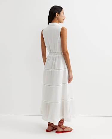 Rory Ramie Maxi Dress in WHITE