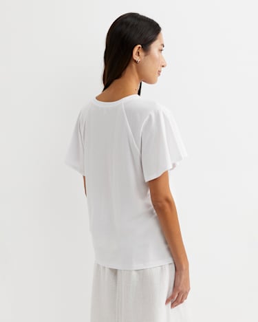 Flutter Short Sleeve Tee in WHITE