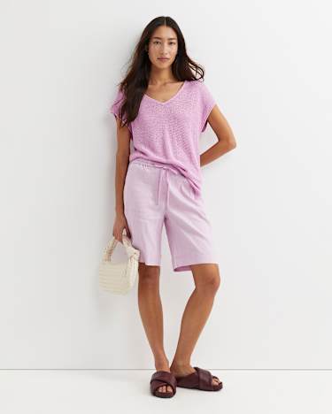 Rosa Linen Short in ORCHID
