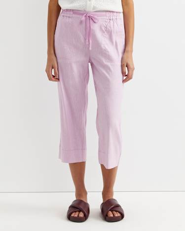 Rosa Crop Linen Pant in ORCHID