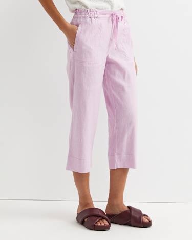 Rosa Crop Linen Pant in ORCHID