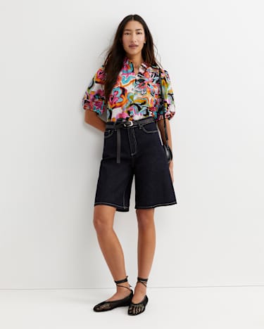 Fiola Lantern Sleeve Blouse in MULTI
