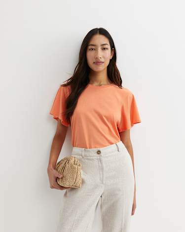 Flutter Short Sleeve Tee in TANGERINE