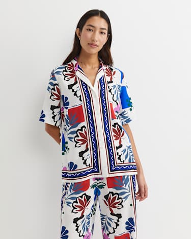Marika Short Sleeve Shirt in PINK MULTI