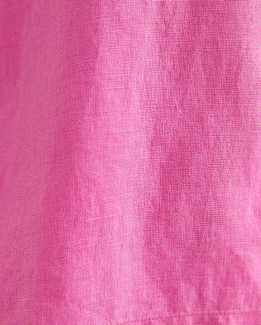 Lulu Blanket Stitch Linen Shirt in STRAWBERRY