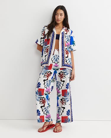 Marika Wide Leg Pant in PINK MULTI