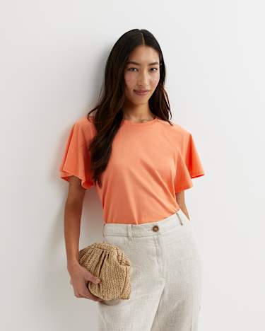 Flutter Short Sleeve Tee in TANGERINE