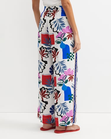 Marika Wide Leg Pant in PINK MULTI
