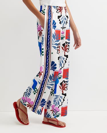 Marika Wide Leg Pant in PINK MULTI