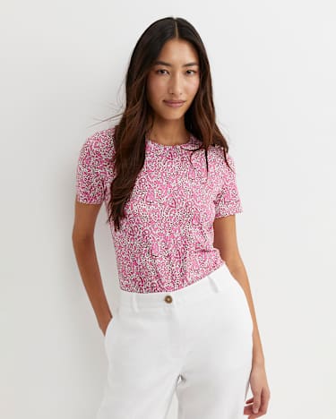 Laurel Short Sleeve Liberty Tee in PINK MULTI