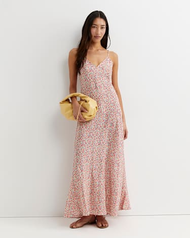 Phoebe Liberty Slip Dress in RED MULTI
