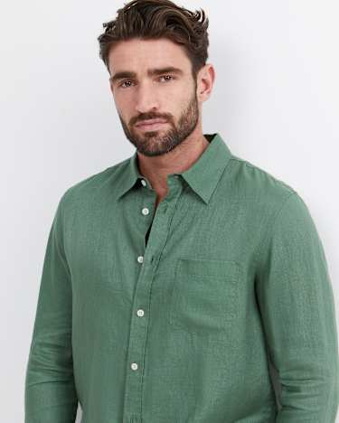 Long Sleeve Linen Shirt in ELM