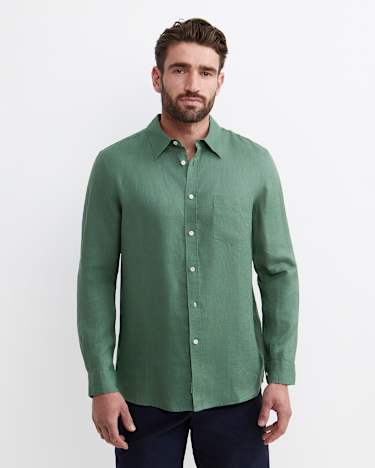 Long Sleeve Linen Shirt in ELM