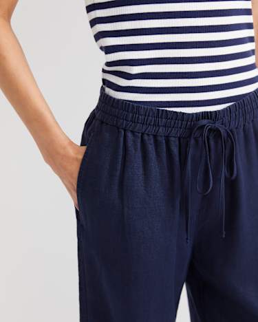 Lulu Drawcord Pant in NAVY
