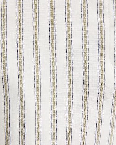Rosa Wide Leg Linen Pant in WHITE/KHAKI