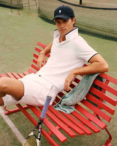 SC Tipped Pique Polo in WHITE