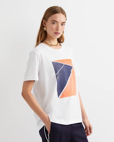 Essential Short Sleeve Club Tee in WHITE/MULTI