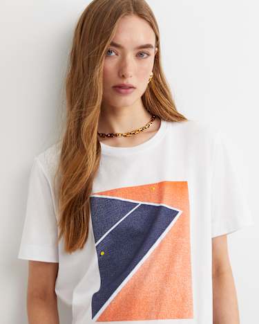Essential Short Sleeve Club Tee in WHITE/MULTI