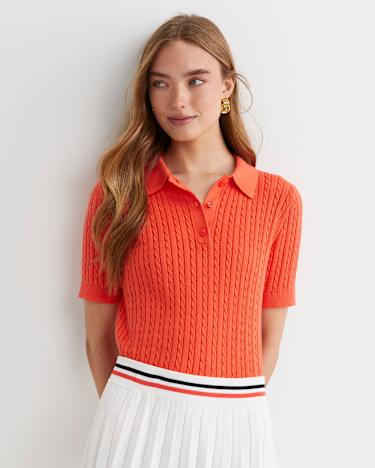 Elka Cable Polo in ORANGE