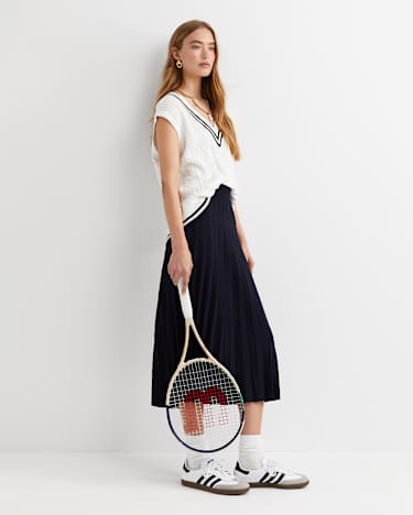Maxine Milano Midi Skirt in NAVY