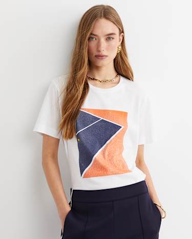 Essential Short Sleeve Club Tee in WHITE/MULTI