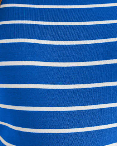 Heidi Boat Neck Half Sleeve Tee in BLUE/WHITE
