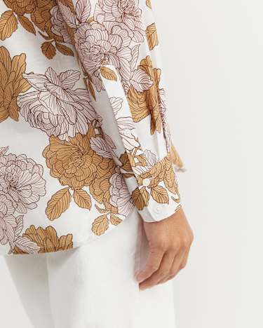 Miranda Cotton Silk Shirt in TAN