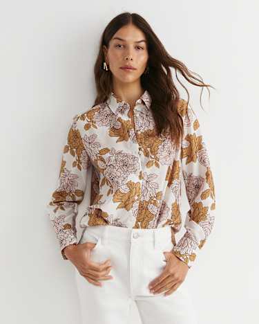Miranda Cotton Silk Shirt in TAN